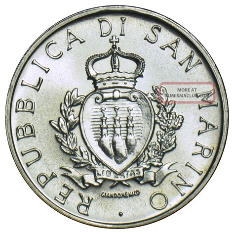 San Marino 1000 Lire Silver Coin 1987 Km 210 Unc 15th Ann Resumption