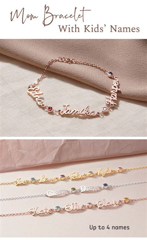 Personalized Mom Bracelet With Birthstones