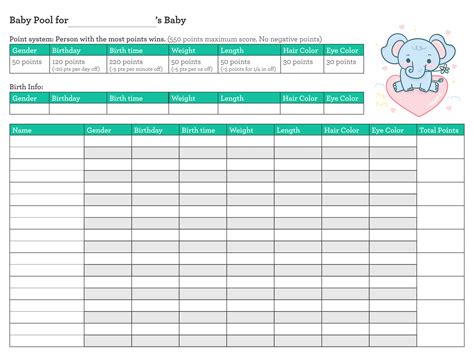 Best Printable Baby Pool Template Excel Artofit