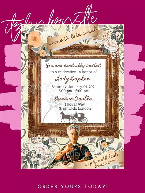 Royal Bridgerton Inspirado Invitaci N De Cumplea Os Descarga Etsy Espa A