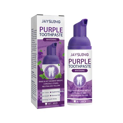 Jaysuing Purple Toothpaste Teeth Whitening Effective Remove Stain Fresh