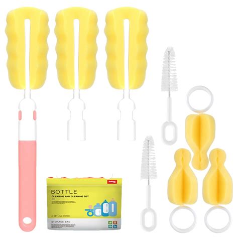 Baby Bottle Nipple Sponge Brush Cleaning Set Shopee Singapore