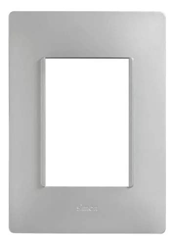 Placa M Dulos Plata Con Soporte Color Blanco Simon