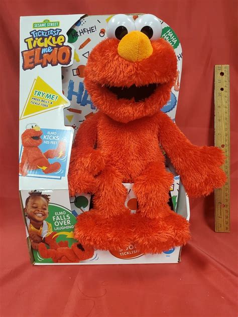 Sesame Street Tickliest Tickle Me Elmo 14 Inch Plush With Laughing