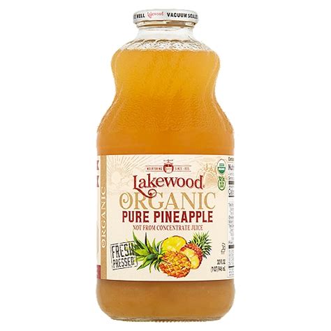 Lakewood Organic Pure Pineapple Juice 32 Fl Oz Gourmet