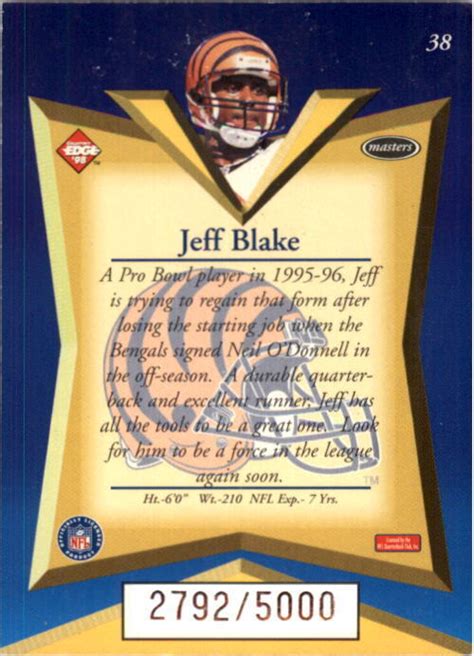 1998 Collector S Edge Masters Football Card 38 Jeff Blake EBay