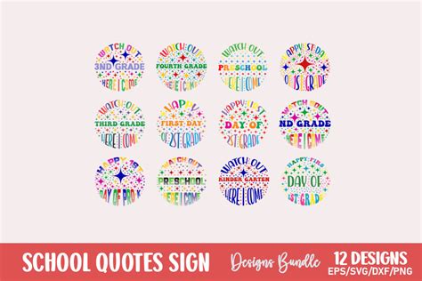 School Quotes Sign Bundle Graphic by Sublimation Creator · Creative Fabrica