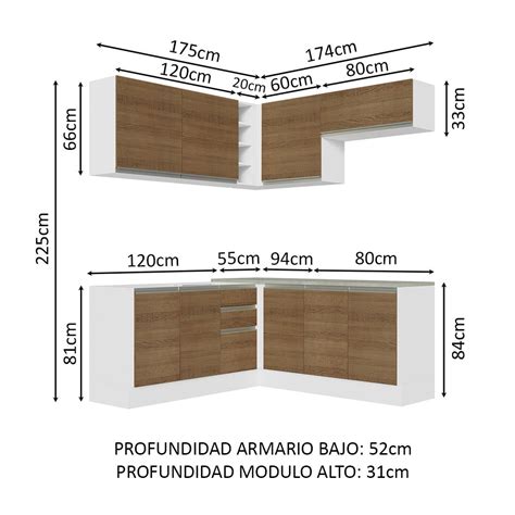 Cocina Integral Esquinera Madesa Glamy 349 Cm Color Blanco Coppel