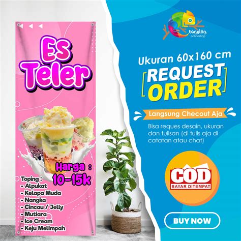 Banner 60x160 Es Teler Pink Custom Desain Lazada Indonesia