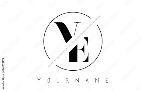 Ve Letter Logo With Cutted And Intersected Design Stock Vector Adobe