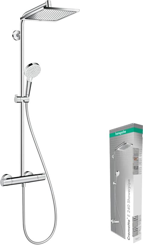 Hansgrohe Crometta E Shower System With Thermostat Rainfall Shower