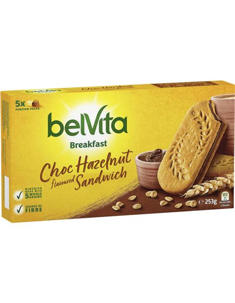 Belvita Breakfast Duo Crunch Choc Hazelnut Flavoured Biscuits 5 Pac...