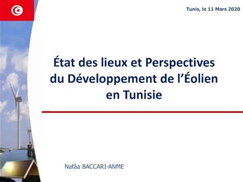 Pdf État Des Lieux Et Perspectives Anmeéolienne En Tunisie Acquis