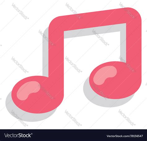 Hot Pink Music Note Icon On White Background Vector Image