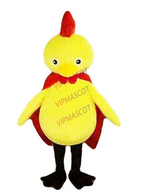 Yellow Chicken Mascot Costume Fancy Dress Halloween Adults Outfit