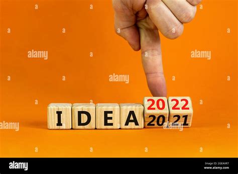 Idea New Year Symbol Businessman Turns A Wooden Cube And Changes