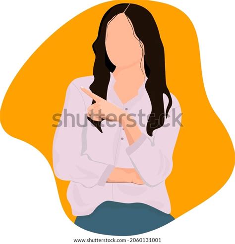 Faceless Girl Long Black Hair Stock Vector Royalty Free 2060131001