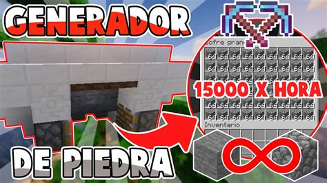 COMO CREAR UN GENERADOR DE PIEDRA EN MINECRAFT 15000 De PIEDRA Por