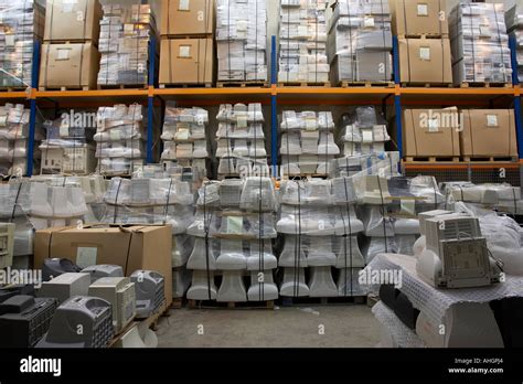 Warehouse Full Of Computer Parts System Boxes Monitors To Be Recycled