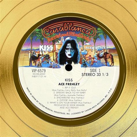 Kiss Ace Frehley Solo Album Gold Lp Limited Signature Edition Custom