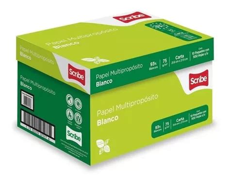 Caja Scribe Verde 5000 Hojas Tamaño Carta