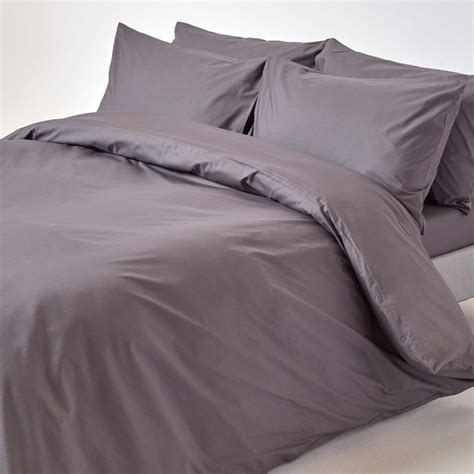 Dark Grey Egyptian Cotton Duvet Cover with Pillowcases 200 Thread count