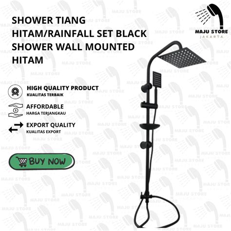 Jual Msj Shower Tiang Hitam Rainfall Shower Set Black Shower