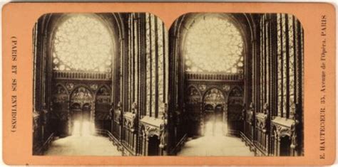 Francia Parigi Sainte Chapelle Interno C1870 Foto Stereo Vintage