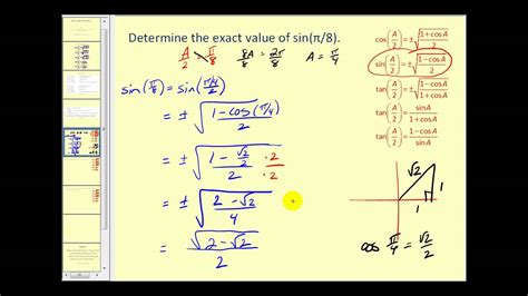 Half Angle Identities Youtube