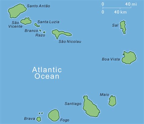 Cabe Verde Mapas Geogr Ficos De Cabo Verde