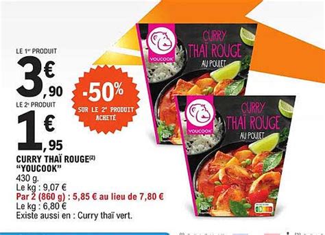 Promo Curry Thaï Rouge youcook chez E Leclerc iCatalogue fr