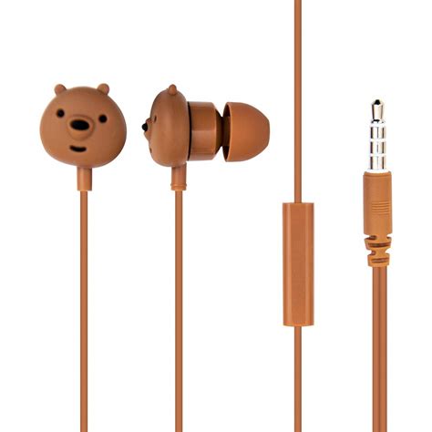 MINISO We Bare Bears In Ear Headphones With Microphone Comfortable