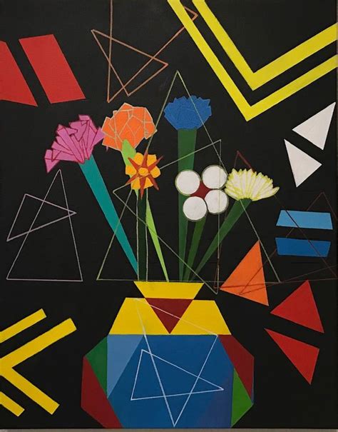 Geometric Flowers Painting By William Yates Saatchi Art