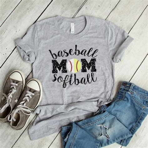 Glitter Baseball Softball Mom Shirt Softball Mom Shirt Baseball Mom