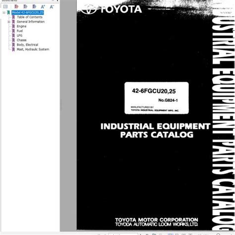 Toyota Forklift Fgcu Fgcu Parts Catalog