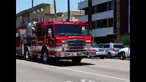 Beverly Hills Fire Dept Truck 4 Responding On Scene Returning To