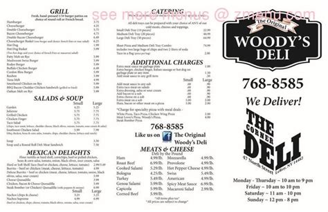 Online Menu Of Woodys Deli Restaurant Le Roy New York Zmenu