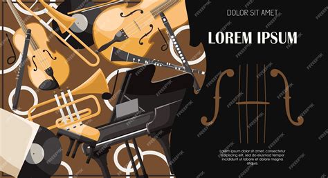 Premium Vector Music Festival Poster With Musical Instruments Opened Black Piano Design For