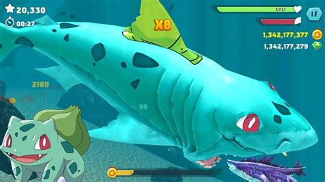 Hungry Shark Evolution Bigger Monster Giant Bulbasaur Megalodon New