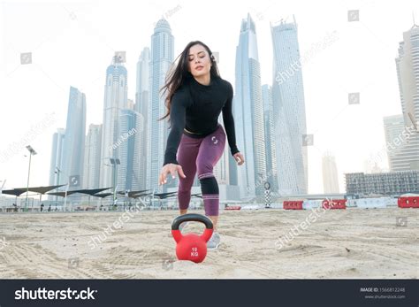 Beautiful Brunette Fitness Model Wearing Black Stock Photo 1566812248 Shutterstock