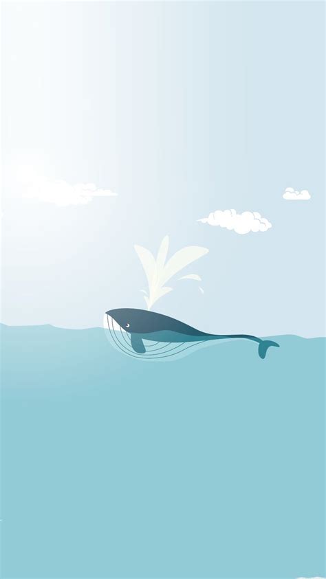 Minimalist Whale Phone Wallpaper