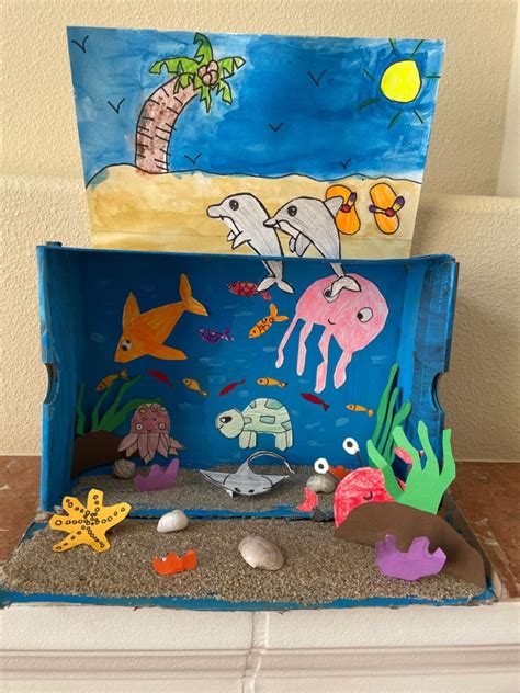 Ocean Habitat Shoebox Diorama In 2023 Ocean Habitat Habitats