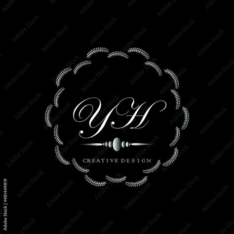 Yh Y H Letter Logo Yh Y H Calligraphy Letter Design Yh Creative Letter Logo Design With Black