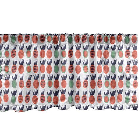 Abstract Window Valance Pack Of 2 Pineapples With Triangles Lines And