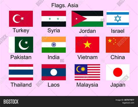 List Of All Flags Of Asian Countries Stock Vector Ado - vrogue.co