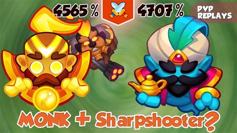 Monk Sharpshooter Billion Vs Genie Pvp Rush Royale Youtube