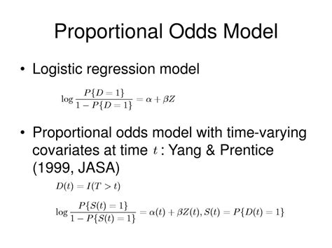 Ppt A Proportional Odds Model With Time Varying Covariates Powerpoint