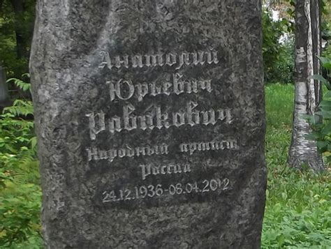 Могилы знаменитостей. Равикович Анатолий Юрьевич (1936-2012)