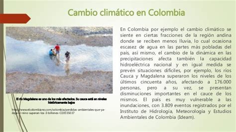 El Cambio Climatico En Colombia