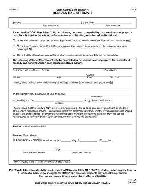 Ccsd Residency Affidavit Fill Out And Sign Online Dochub